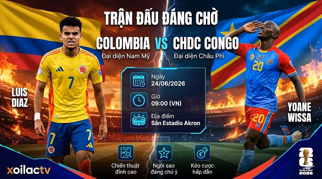Nhận định Colombia vs CHDC Congo (09h00, 24/06): Lời giải nào cho “bức tường” châu Phi?